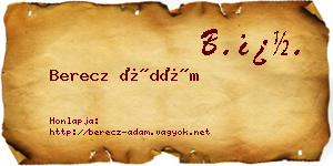 Berecz Ádám névjegykártya