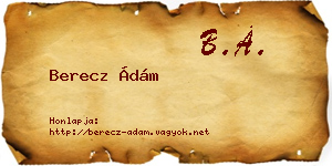 Berecz Ádám névjegykártya